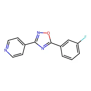 5-(3-Fluorophenyl)-3-(4-pyridyl)-1,2,4-oxadiazole structure