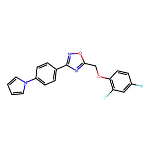 5-((2,4-Difluorophenoxy)methyl)-3-(4-(1H-pyrrol-1-yl)phenyl)-1,2,4-oxadiazole structure
