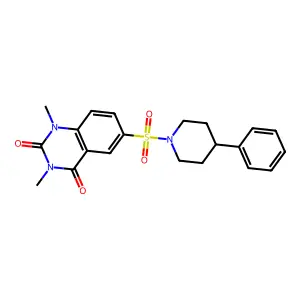 1,3-Dimethyl-6-(4-phenylpiperidin-1-yl)sulfonylquinazoline-2,4-dione structure