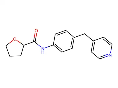 N-[4-(pyridin-4-ylmethyl)phenyl]oxolane-2-carboxamide structure