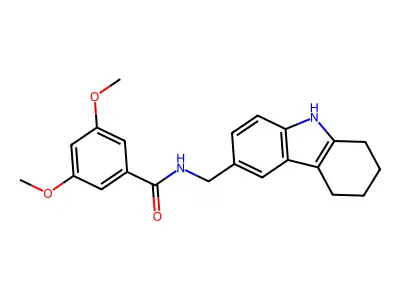 3,5-dimethoxy-N-(2,3,4,9-tetrahydro-1H-carbazol-6-ylmethyl)benzamide structure