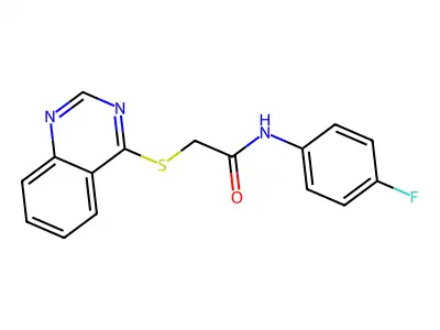 N-(4-fluorophenyl)-2-(quinazolin-4-ylsulfanyl)acetamide structure