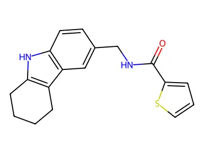 N-[(2,3,4,9-tetrahydro-1H-carbazol-6-yl)methyl]thiophene-2-carboxamide structure