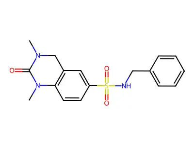 N-benzyl-1,3-dimethyl-2-oxo-4H-quinazoline-6-sulfonamide structure