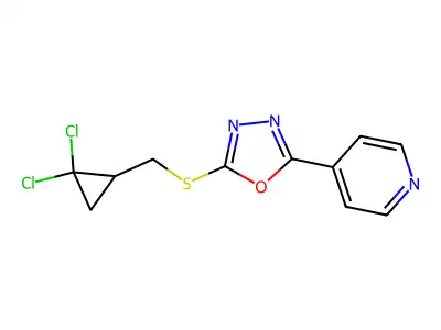 (2,2-Dichlorocyclopropyl)methyl 5-(4-pyridinyl)-1,3,4-oxadiazol-2-yl sulfide structure