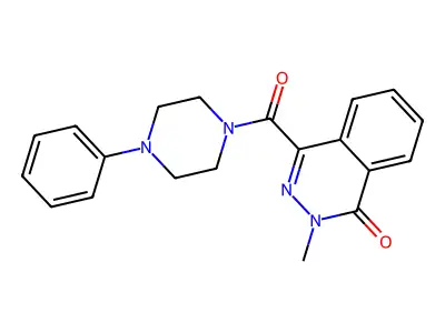 2-methyl-4-[(4-phenylpiperazin-1-yl)carbonyl]phthalazin-1(2H)-one structure