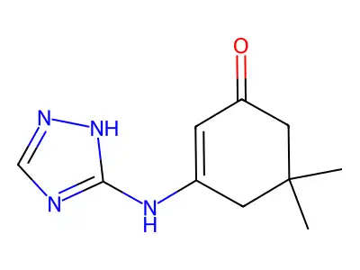 5,5-dimethyl-3-(1H-1,2,4-triazol-5-ylamino)cyclohex-2-en-1-one structure