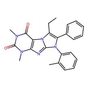 8-Ethyl-2,4-dimethyl-6-(2-methylphenyl)-7-phenylpurino[7,8-a]imidazole-1,3-dione structure