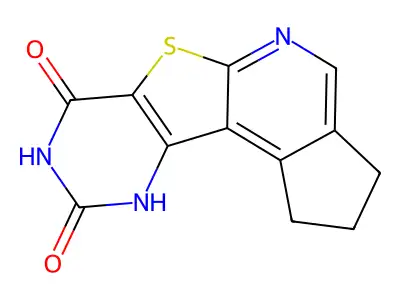 2,3-dihydro-1H-cyclopenta[4',5']pyrido[3',2':4,5]thieno[3,2-d]pyrimidine-7,9-diol structure
