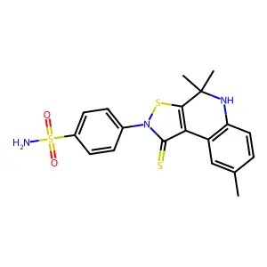 4-(4,4,8-trimethyl-1-thioxo-4,5-dihydro[1,2]thiazolo[5,4-c]quinolin-2(1H)-yl)benzenesulfonamide structure