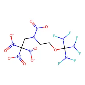N-(2,2,2-trinitroethyl)-N-[2-[tris(difluoroamino)methoxy]ethyl]nitramide structure