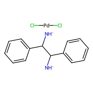 (2-Azanidyl-1,2-diphenylethyl)azanide;dichloropalladium structure