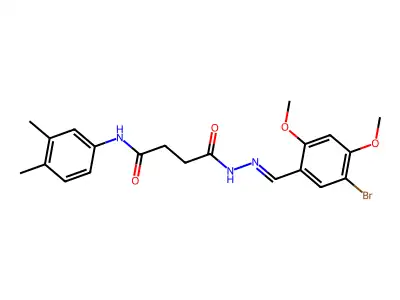 N'-[(5-bromo-2,4-dimethoxyphenyl)methylideneamino]-N-(3,4-dimethylphenyl)butanediamide structure