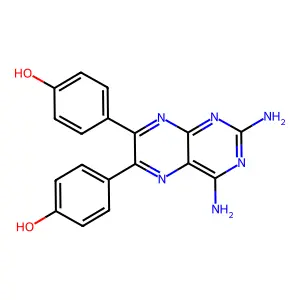 4-[2,4-Diamino-7-(4-hydroxyphenyl)pteridin-6-yl]phenol structure