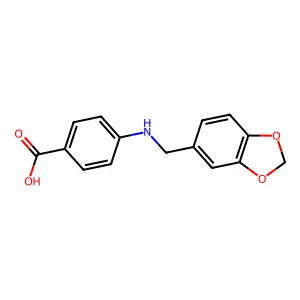 4-[(1,3-Benzodioxol-5-ylmethyl)amino]benzoic acid structure