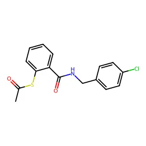 S-[2-[(4-chlorophenyl)methylcarbamoyl]phenyl] ethanethioate structure