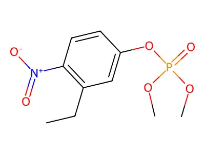 Phosphoric acid, dimethyl 3-ethyl-4-nitrophenyl ester structure