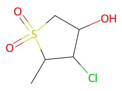 Thiophene-4-ol, 3-chloro-2-methyltetrahydro-, 1,1-dioxide structure