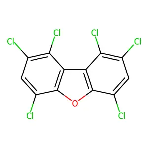 1,2,4,6,8,9-Hexachlorodibenzofuran structure