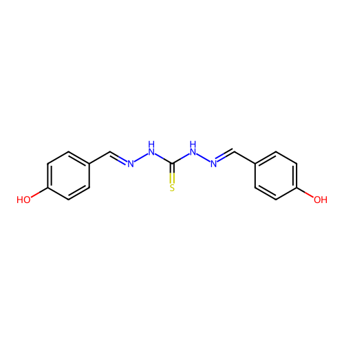 1,3-Bis[(4-hydroxyphenyl)methylideneamino]thiourea structure
