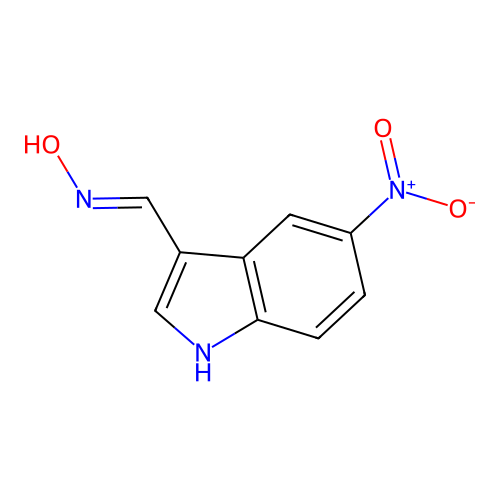 N-[(5-nitro-1H-indol-3-yl)methylidene]hydroxylamine structure
