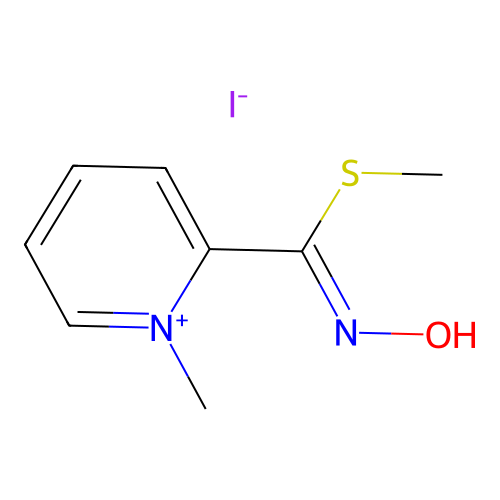 methyl N-hydroxy-1-methylpyridin-1-ium-2-carboximidothioate iodide structure