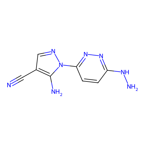 1H-Pyrazole-4-carbonitrile, 5-amino-1-(6-hydrazino-3-pyridazinyl)- structure