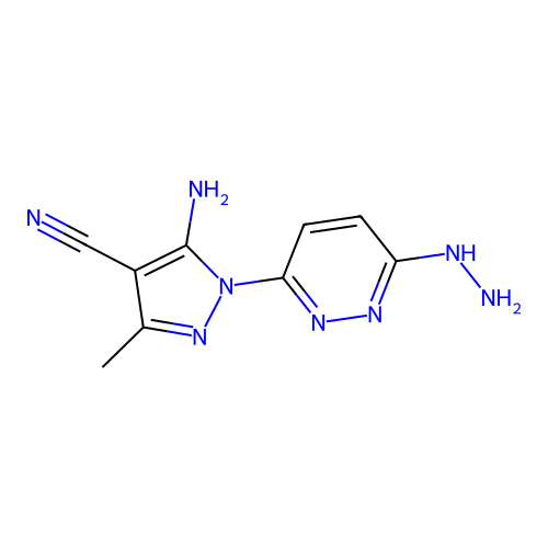 1H-Pyrazole-4-carbonitrile, 5-amino-1-(6-hydrazino-3-pyridazinyl)-3-methyl- structure