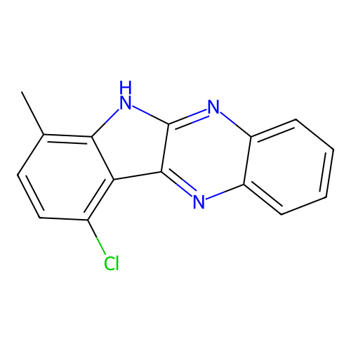 10-chloro-7-methyl-6H-indolo[2,3-b]quinoxaline structure