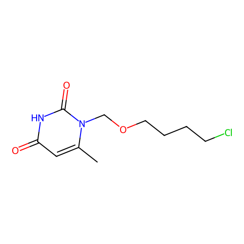 1-[(4-chlorobutoxy)methyl]-6-methylpyrimidine-2,4(1H,3H)-dione structure