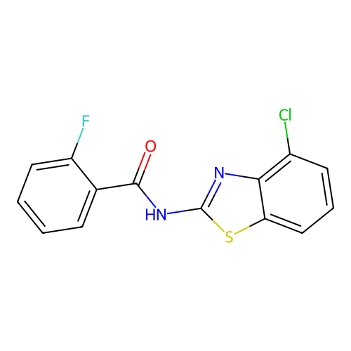 N-(4-chloro-1,3-benzothiazol-2-yl)-2-fluorobenzamide structure