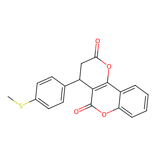 4-[4-(methylsulfanyl)phenyl]-3,4-dihydro-2H,5H-pyrano[3,2-c]chromene-2,5-dione structure