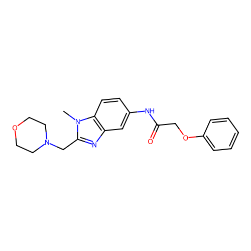 N-[1-methyl-2-(morpholin-4-ylmethyl)-1H-benzimidazol-5-yl]-2-phenoxyacetamide structure