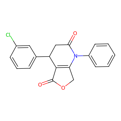 4-(3-chlorophenyl)-1-phenyl-4,7-dihydrofuro[3,4-b]pyridine-2,5(1H,3H)-dione structure