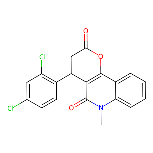 4-(2,4-dichlorophenyl)-6-methyl-4,6-dihydro-2H-pyrano[3,2-c]quinoline-2,5(3H)-dione structure