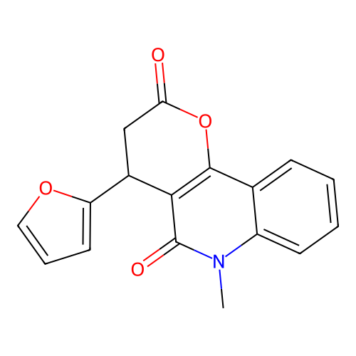 4-(furan-2-yl)-6-methyl-4,6-dihydro-2H-pyrano[3,2-c]quinoline-2,5(3H)-dione structure