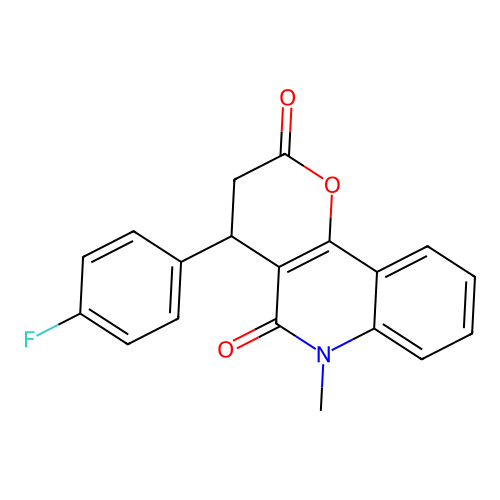 4-(4-fluorophenyl)-6-methyl-4,6-dihydro-2H-pyrano[3,2-c]quinoline-2,5(3H)-dione structure