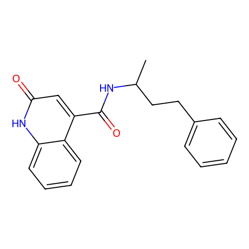 2-hydroxy-N-(4-phenylbutan-2-yl)quinoline-4-carboxamide structure