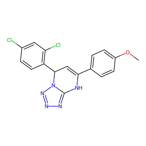 7-(2,4-Dichlorophenyl)-5-(4-methoxyphenyl)-4,7-dihydrotetrazolo[1,5-a]pyrimidine structure