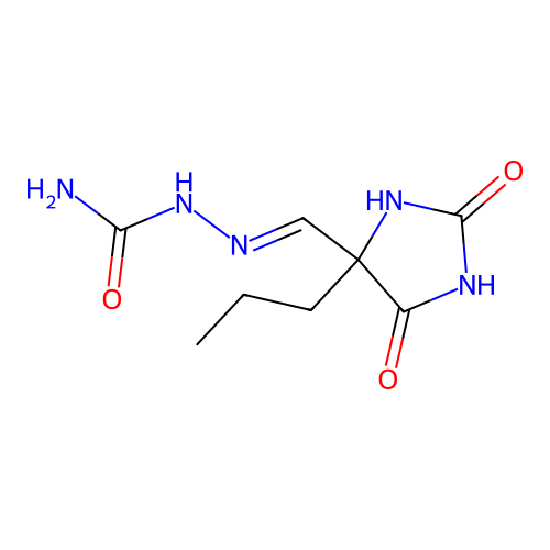 [(E)-(2,5-dioxo-4-propylimidazolidin-4-yl)methylideneamino]urea structure