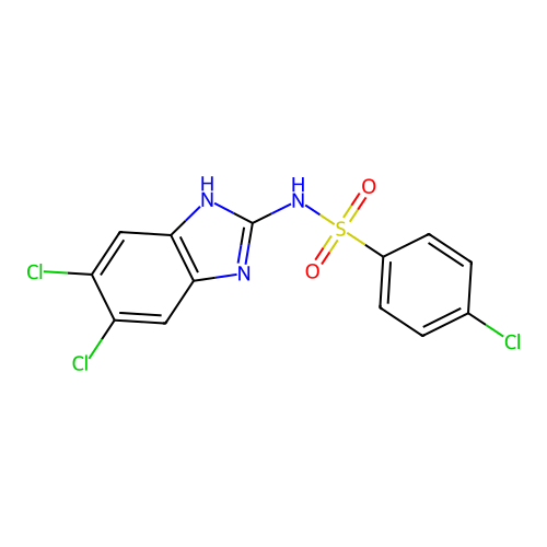 4-chloro-N-(5,6-dichloro-1H-benzimidazol-2-yl)benzenesulfonamide structure