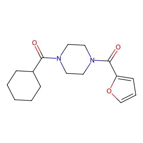 Cyclohexyl[4-(furan-2-ylcarbonyl)piperazin-1-yl]methanone structure