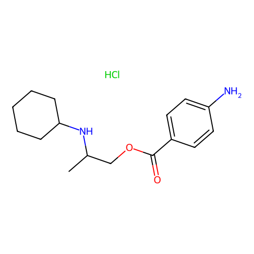 p-Aminobenzoic acid 2-(cyclohexylamino)propyl ester hydrochloride structure