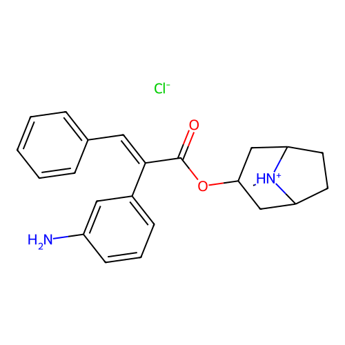 Cinnamic acid, alpha-(m-aminophenyl)-, 3-tropanyl ester, hydrochloride structure
