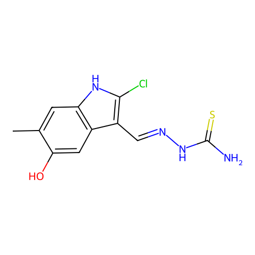 [[(Z)-(2-chloro-5-hydroxy-6-methylindol-3-ylidene)methyl]ami structure