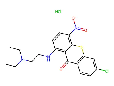 6-Chloro-1-(2-diethylaminoethylamino)-4-nitro-thioxanthen-9-one structure