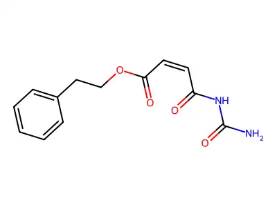 2-Phenylethyl 4-(carbamoylamino)-4-oxobut-2-enoate structure