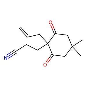 3-(4,4-Dimethyl-2,6-dioxo-1-prop-2-enylcyclohexyl)propanenitrile structure