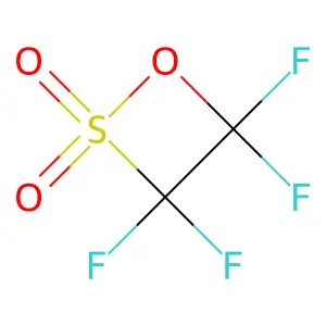 2-Hydroxytetrafluoroethanesulfonic acid beta-sultone structure