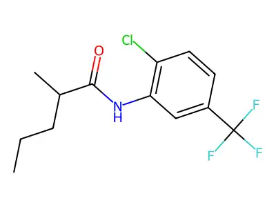 N-[2-chloro-5-(trifluoromethyl)phenyl]-2-methylpentanamide structure